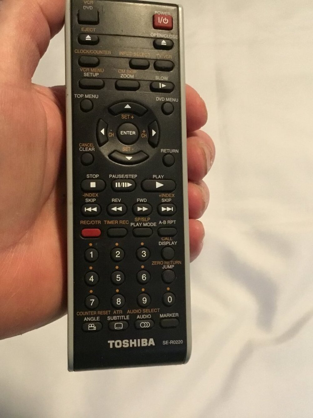 Original Toshiba SE-R0220 DVD/VCR Combo Remote Control OEM Tested Working